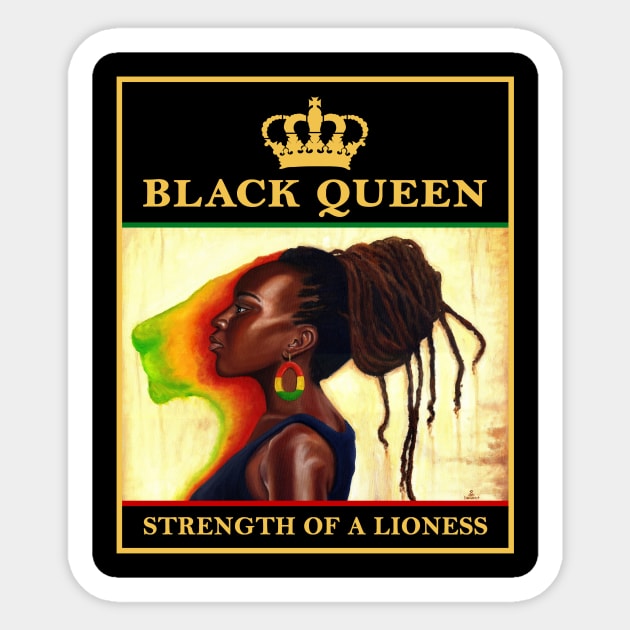 Black Queen (Lioness) Sticker by kavionart